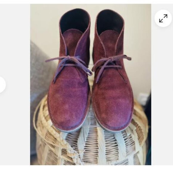Mens Clarks Desert Boots Designed in England Burgundy size US 10 Rare - Picture 2 of 8
